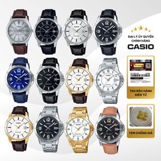 Đồng Hồ Nam CASIO MTP-V004 Quartz Mặt Kính Khoáng 41.5mm Dây Da Vỏ Thép Không Gỉ Chống Nước Chính Hãng