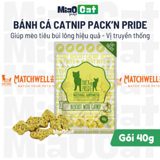  Bánh cá catnip Pack'n Pride 40g giúp tiêu búi lông cho mèo 