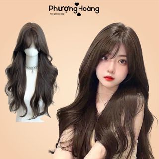 Tóc giả nữ nguyên đầu xoăn dợn tự nhiên dành cho nữ, tặng kèm lưới trùm tóc, 8263