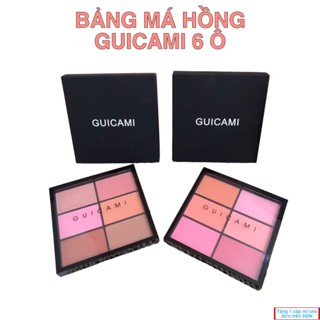 Bảng phấn má hồng 6 ô GUICAMI tone cam hồng với chất phấn mịn lì, bền màu, lâu trôi