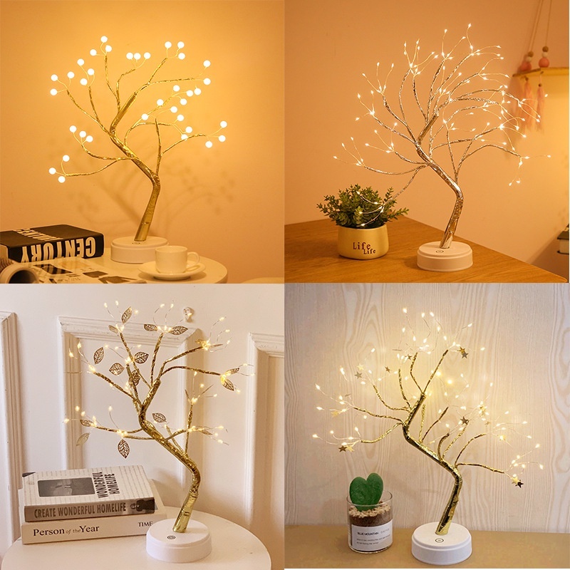 Đèn ngủ để bàn, đèn LED trang trí phòng ngủ hình cây decor  Phòng Khách,  Decor Phòng Ngủ