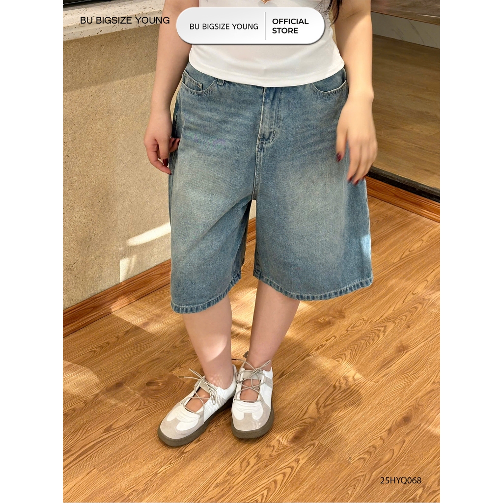 Quần Jeans lửng BIGSIZE (55kg đến 95kg) – 25HYQ068  - [BU Bigsize Young]