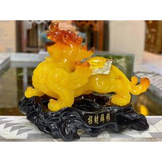 Tỳ hưu chữ phúc, màu vàng, đỏ ngang 40cm