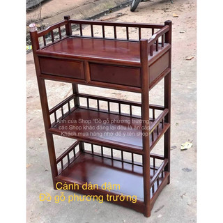 kệ sách, kệ bày đồ gỗ gõ, hương đá ngang 58 sâu 34 cao 89cm nhiều tông màu