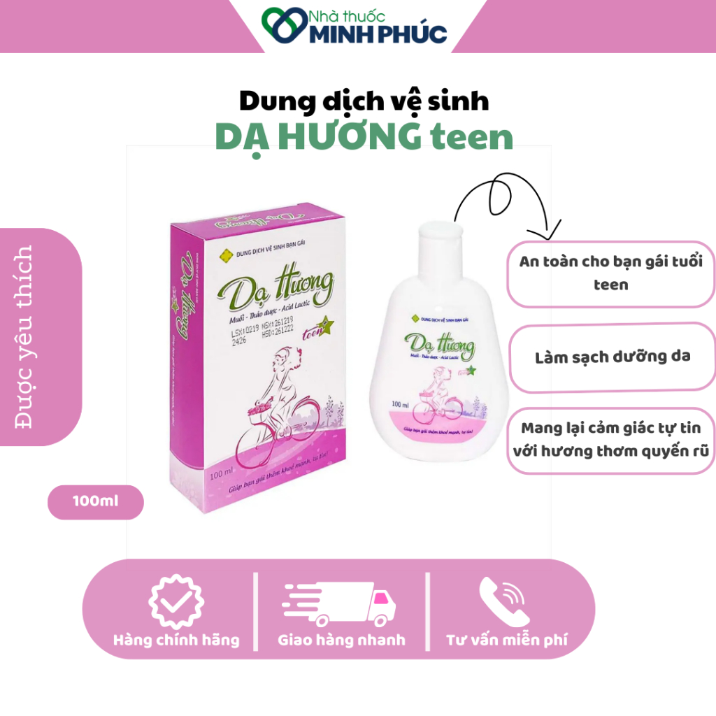 Dung dịch vệ sinh phụ nữ Dạ Hương bạn gái - Dạ Hương Teen 100ml