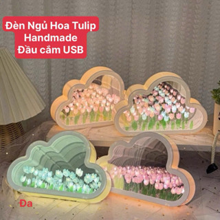 Đèn Tulip hình Đám Mây Gương Handmade Trang Trí Phòng Ngủ , Phòng Khách , Bàn Làm việc - DIY hoa tulip đèn ngủ gương
