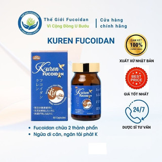 Kuren Fucoidan hộp 60 viên - Fucoidan Con hạc - Tăng cường miễn dịch, hỗ trợ u bướu