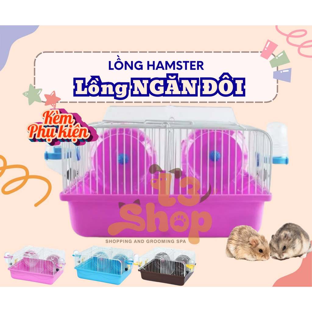 Lồng ngăn đôi mini dành cho hamster - T3 PETS SHOP
