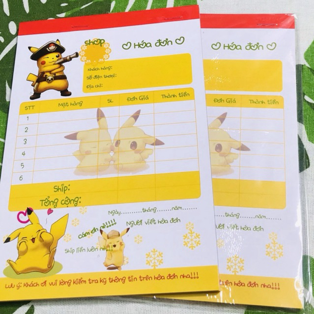 HOÁ ĐƠN 2 LIÊN HÌNH (HÌNH MÀU NGẪU NHIÊN)