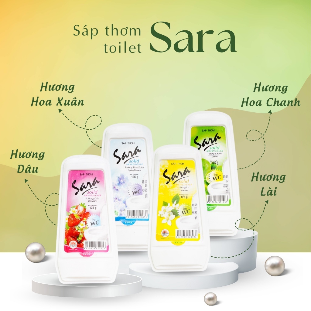 Sáp thơm toilet Sara 125g khử mùi nhà vệ sinh lưu hương từ 12 đến 15 ngày