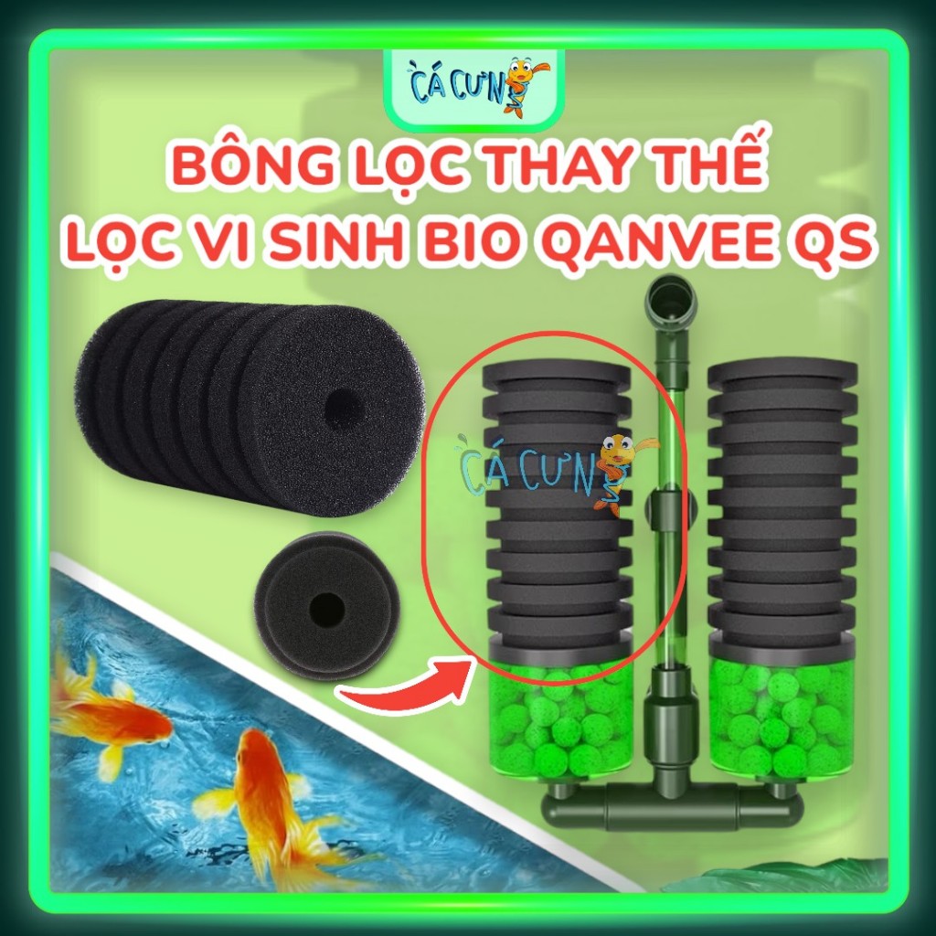 Bông lọc thay thế cho LỌC QANVEE QS 100A/200A - MÚT LỌC VI SINH QS100A/200A (HÀNG LOẠI 1)