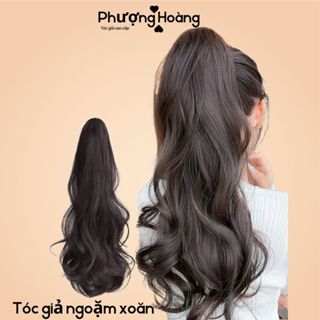 Tóc Giả Ngoặm Xoăn 45cm Tự Nhiên – Mã P103, Tóc Dài Bồng Bềnh Nhanh Chóng