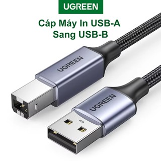 Cáp Máy In USB-A Sang USB-B Ugreen US369 Bện Nylon Chống Đứt, Tốc Độ Truyền 480Mbps Chính Hãng