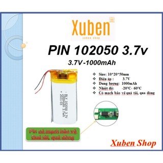 Nguồn sạc Pin sạc Lipo 3.7V 1000mAh 102050 (có mạch bảo vệ)