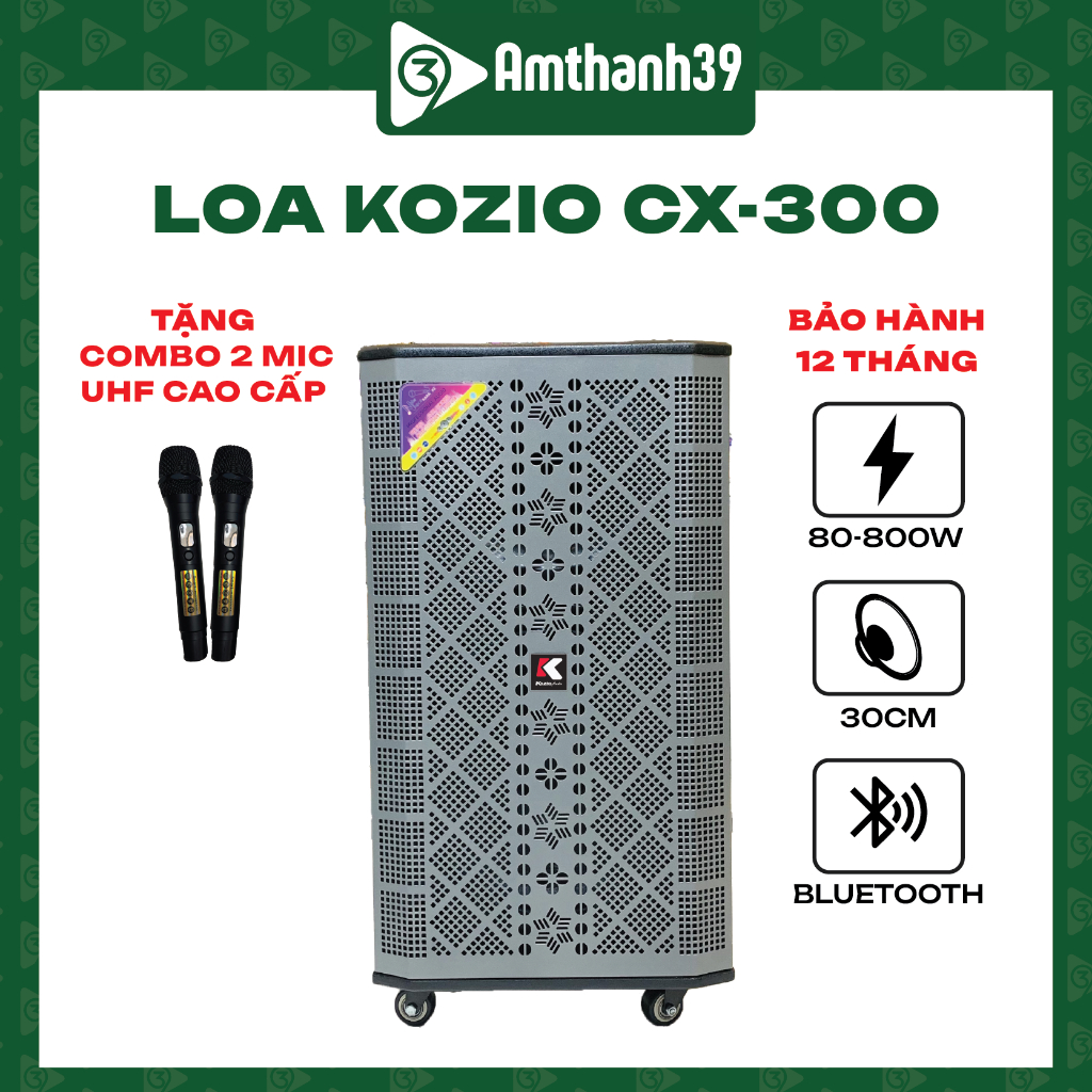 Loa Kéo Karaoke Kozio Loa Karaoke 3 Tấc Kozio CX - 300 Bass 30 Công Suất 450w Bảo Hành 12 Tháng