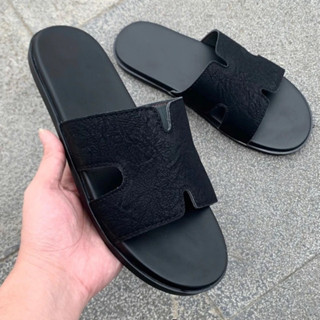  Dép Nam quai ngang H ,Dép nam boy phố đế gò khâu quai siêu đẹp lịch sự và sang trọng,quai da sần nguyên tấm 