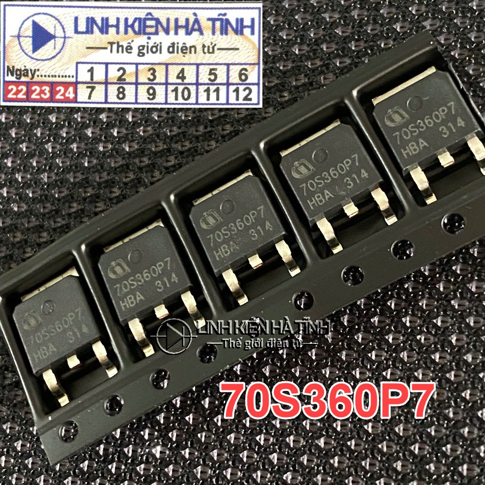 Túi 3 con Mosfet nguồn 70S360P7 IPD70R360P7S chân dán kênh N 13A/700V mới