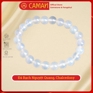  Vòng tay đá bạch nguyệt quang Chaxedon.thiên nhiên có giấy kiểm định. phong thủy Cẩm An 