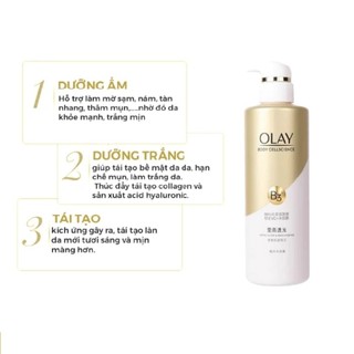 Sữa Tắm OLAY B3+ Siêu Dưỡng Trắng Da, Cấp Ẩm Và Đàn Hồi 500ml (Bản Thái)