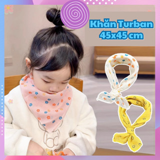 [45x45cm] Khăn vuông turban choàng cổ, trùm đầu cho bé và người lớn khăn bandana