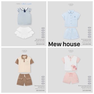 Nous bộ cộc 6m-3y }{ Bộ cài vai và bộ cộc các màu cho bé trai bé gái cao cấp