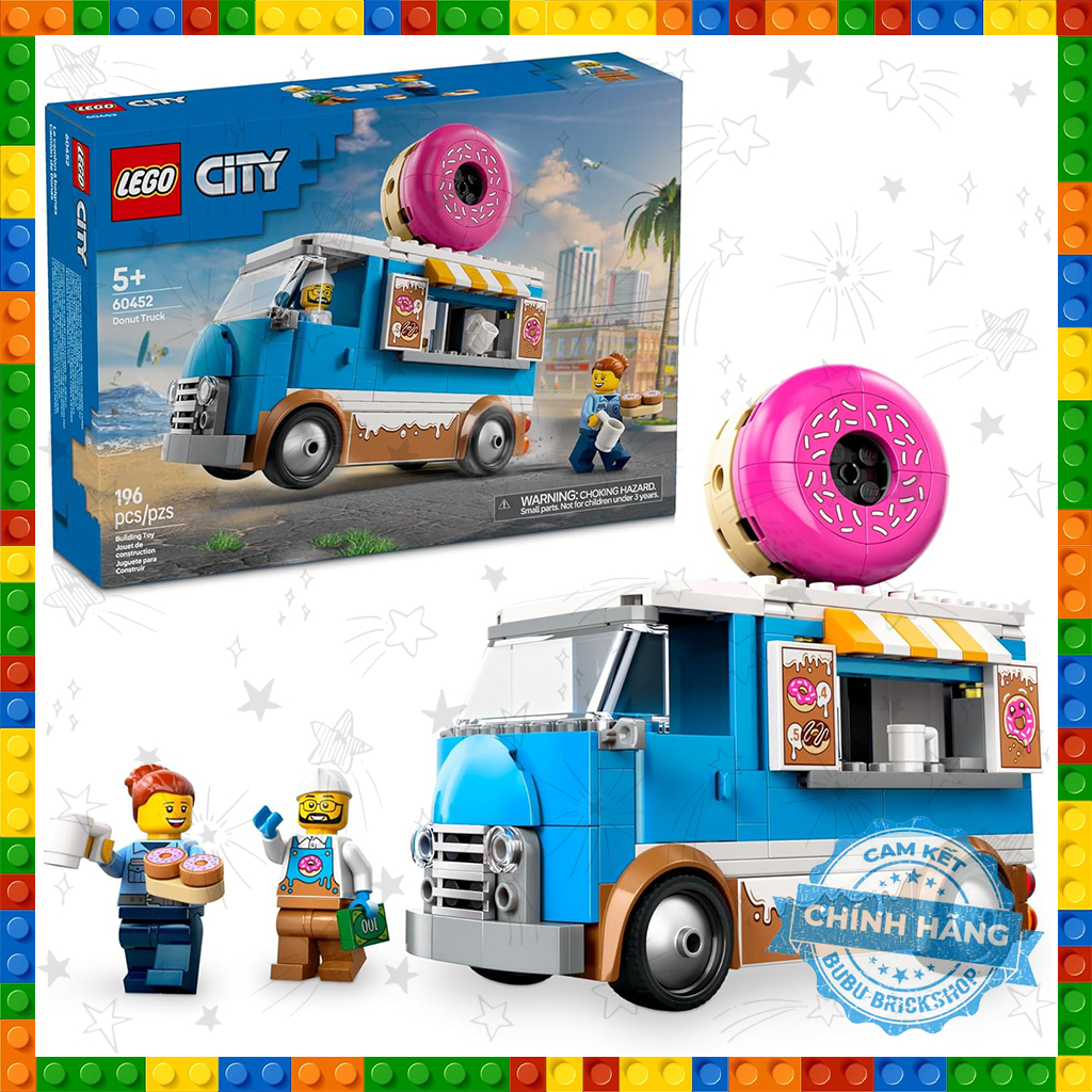 Lego City 60452 - Donut Truck - Bộ xếp hình Lego Xe bán bánh donut