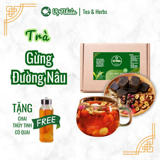 [Hộp 30 Gói] Trà Gừng Đường Nâu Vị Nhiên – Thảo Mộc Giảm Đau Bụng Kinh, Bổ Huyết, Đẹp Da, Detox