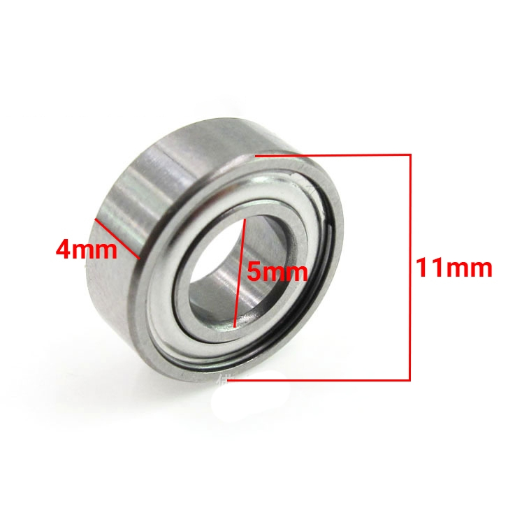 Bộ 5 vòng bị trục 5mm kích thước 5x11x4mm MR115ZZ