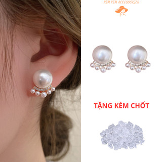  Bông tai ngọc trai nhân tạo nhỏ xinh cá tính khuyên tai nữ sang chảnh phụ kiện trang sức 