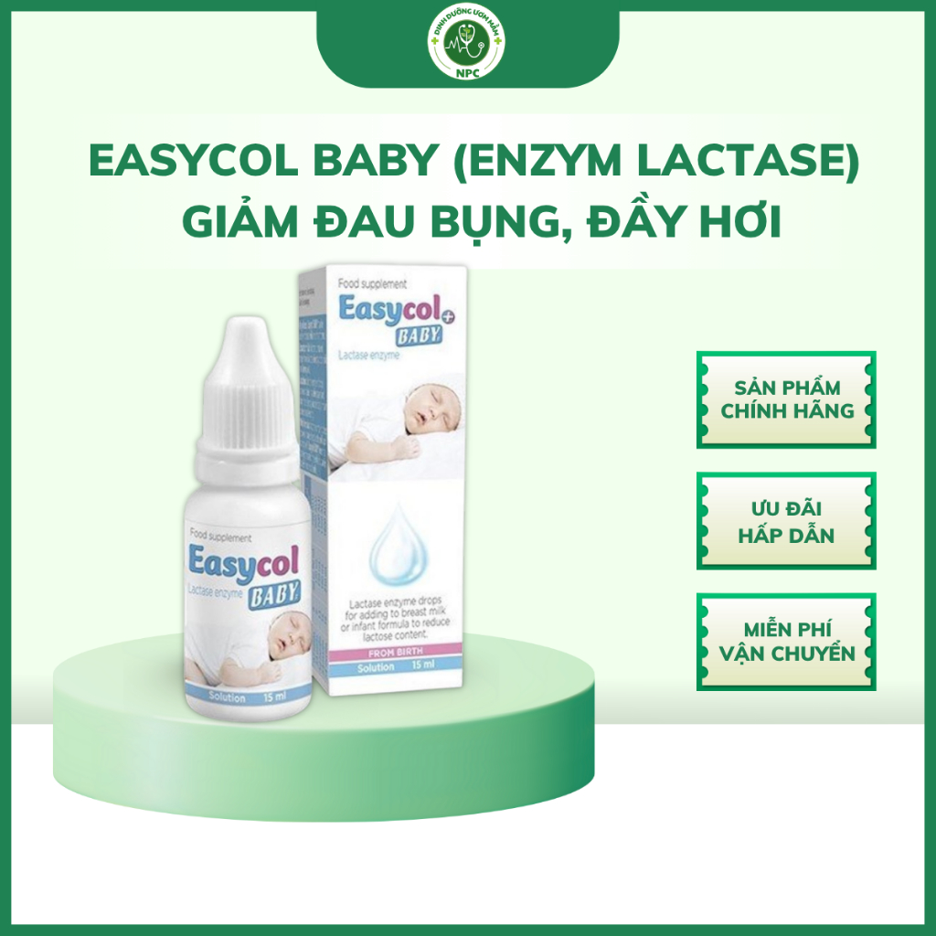 Easycol Baby – Dung dịch enzym Lactase hỗ trợ trẻ không dung nạp lactose, giảm đau bụng, đầy hơi