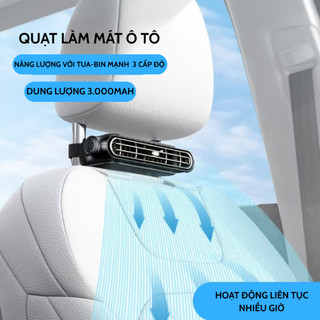  Quạt Ghế Ngồi Ô Tô Di Động 3 Tốc Độ Có Thể Điều Chỉnh Nội Thất Ô Tô Phía Sau Gối Tựa Đầu Quạt Làm Mát Với Cáp USB Chung 