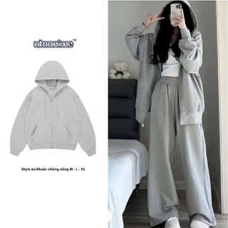 áo chống nắng áo khoác hoodie zip vải 2 da form rộng nam nữ ovesize local brand UTA'S mẫu trơn