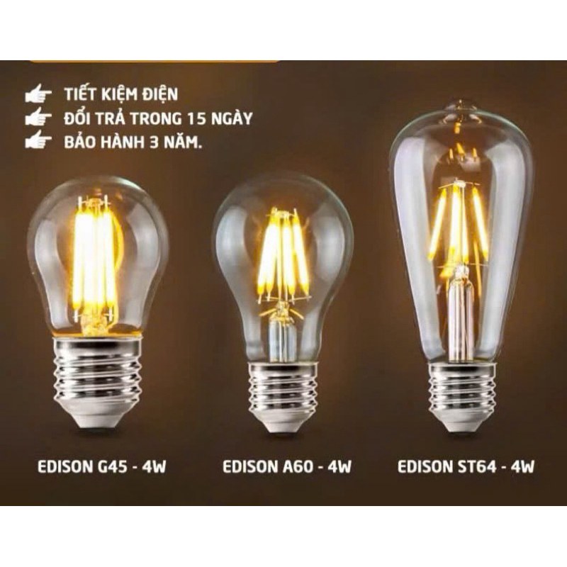 Bóng đèn LED Edison ST 64 cao cấp bảo hành 12 tháng