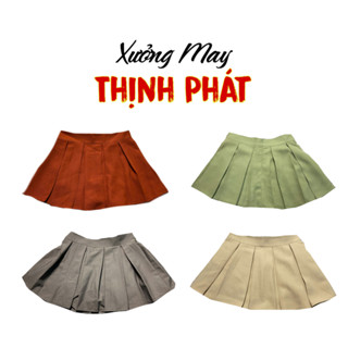 Váy Xếp Ly Phong Cách Màu Trơn Có Lót Quần - Xưởng May Thịnh Phát