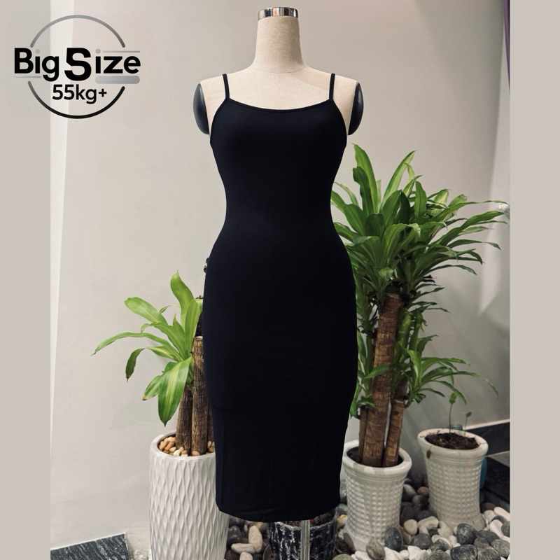 [ BIGSIZE TRÊN 55KG ] ĐẦM BODY DÁNG DÀI DÂY VIỀN thun cotton co giãn tốt bigsize nữ