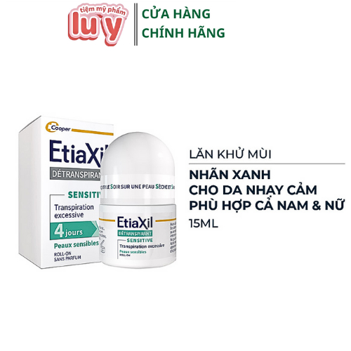 Lăn Khử Mùi Etiaxil Chính Hãng 15ml, Lăn Nách Giảm Mồ Hôi Nách, Không Mùi, Không Ố Vàng, Da Nhạy Cảm