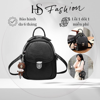 Balo Nữ Đi Chơi, Đi Học Chất Da Mềm Mịn Móc Cài Gấu HS017