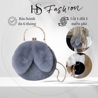 Túi Xách Nữ Gấu Bông 2 Tai Đeo Chéo Có Quai Xách Dây Xích Đeo Cao Cấp HS018