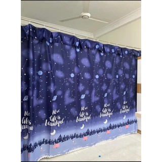 Rèm Trăng Sao ngăn phòng ngủ rèm che gác trọ treo móc - Che chắn riêng tư decor màn kéo ngăn sáng tốt nhà cửa 