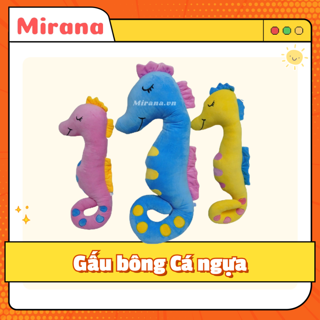 Gối ôm cá ngựa bông tinh khiết, mềm mịn, dễ thương, ôm êm tay – Gấu bông Mirana