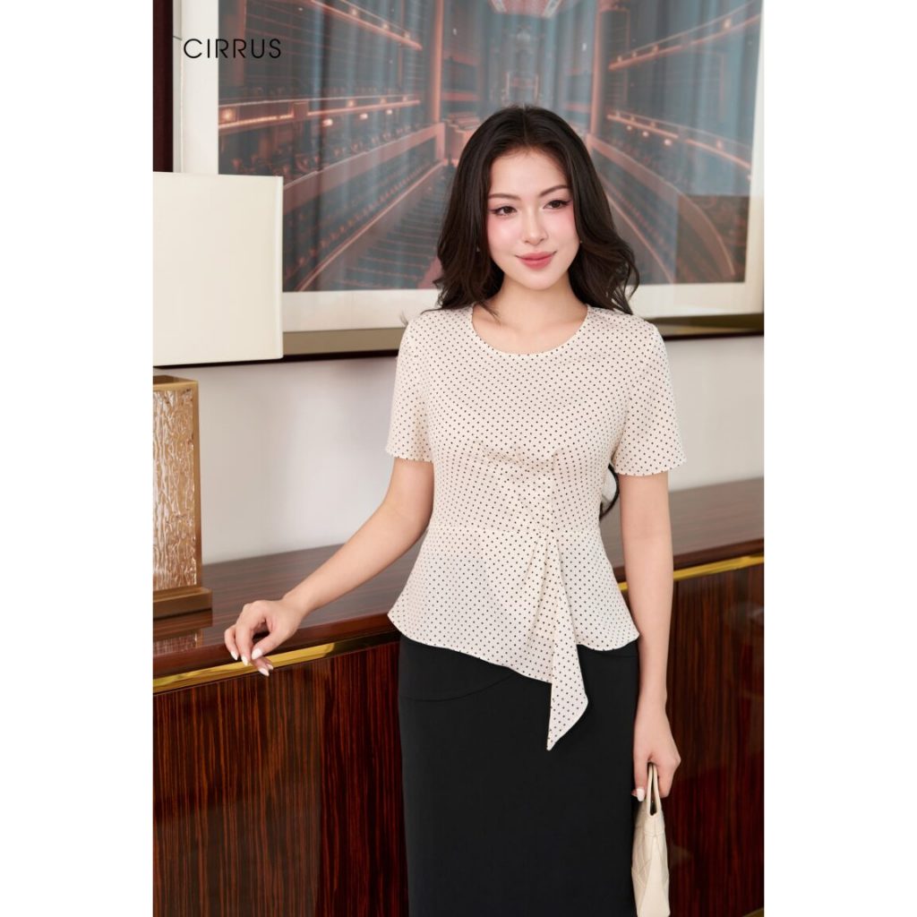 Áo SM lụa Hàn Châu peplum CIRRUS 150200