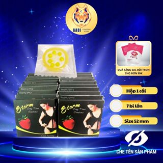[Combo 10 hộp] Bao cao su bi tăng khoái cảm STORM 7 bi lớn có gai toàn thân kéo dài quan hện BCS10