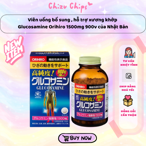 Viên uống bổ sung , hỗ trợ xương khớp  Glucosamine Orihiro 1500mg 900v của Nhật Bản