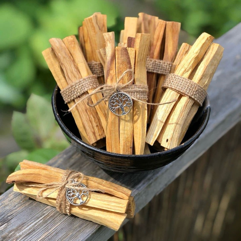 Gỗ thanh tẩy Palo Santo - Gỗ Trắc Xanh Peru, Xô thơm Sage thanh tẩy không gian, thiền định, tarot