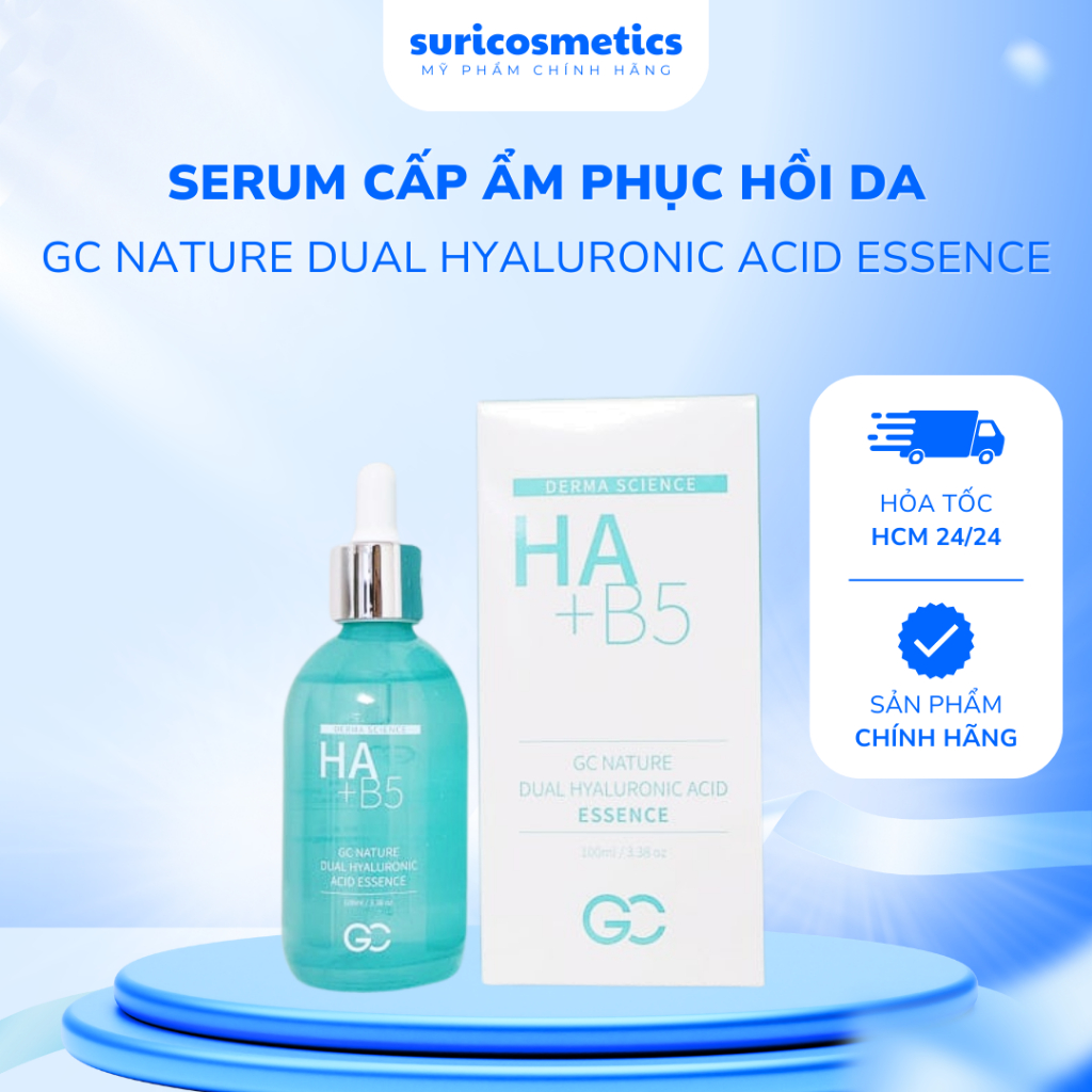 Serum Cấp Ẩm HA + B5 GC Natura Dual Hyaluronic Acid Essence 100ml