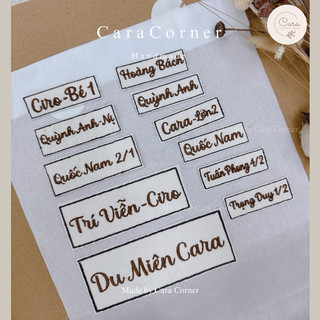   CARA CORNER  Set Bảng tên thêu theo yêu cầu ủi lên quần áo miếng patch ủi thêu tên theo yêu cầu 