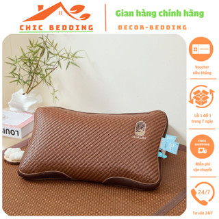 Gối Mây Đan Cao Cấp Kèm Ruột Gối Thiết Kế Mây Đan Xen Kẽ Tạo Lỗ Thoáng Mát Giúp Giấc Ngủ Ngon Hơn