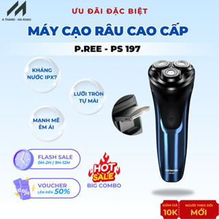 Máy Cạo Râu Cao Cấp Poree PS197 - 3 Lưỡi Tròn Tự Mài Sắc, Chống Nước IPX7,Pin Trâu