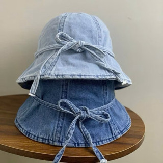 Mũ Bucket Jean Thắt Nơ Nón Tai Bèo Nữ Form Chuông Che Nắng Chống nắng cho nữ