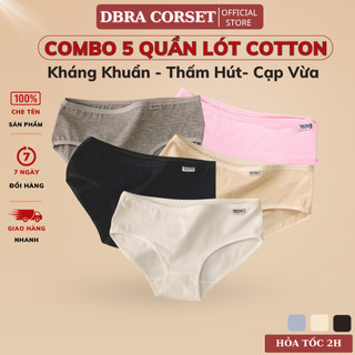  Combo 5 Quần Lót Nữ Cotton Phối Viền – Mềm Mịn Thoáng Khí – Form Ôm Không Lộ DBRA QC.23 